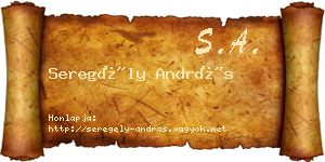 Seregély András névjegykártya